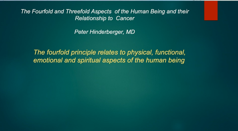 The Fourfold And Threefold Aspects Of The Human Being And Their Relationship To Cancer